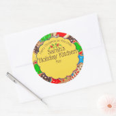 Kerstkoekjes peperkoek uit de keuken van ronde sticker (Envelop)