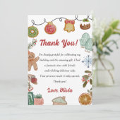 Kerstkoekjes plat bedankje bedankkaart (Staand voorkant)