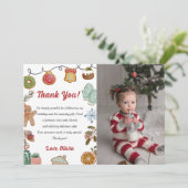 Kerstkoekjes plat Dank u kaart foto (Staand voorkant)