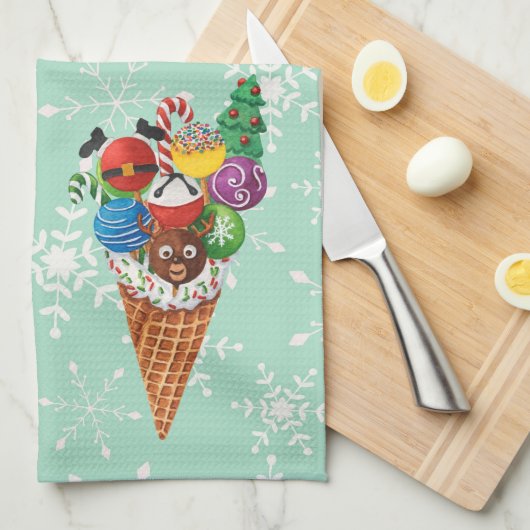 kerstkoekjes Poppen Snowflake Dish Theedoek (Quarter Fold)