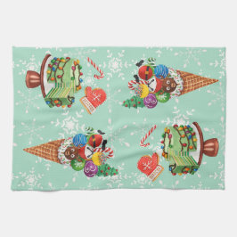 kerstkoekjes Poppen Snowflake Dish Theedoek