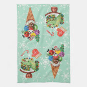 kerstkoekjes Poppen Snowflake Dish Theedoek (Verticaal)