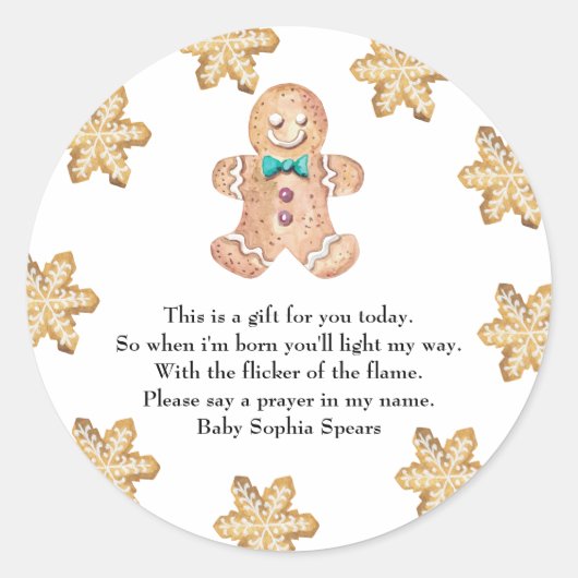 Kerstkoekjes - Prayer candle label (Voorkant)