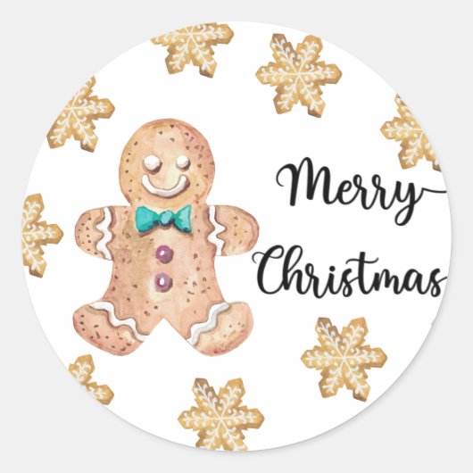 Kerstkoekjes Prettig kerstfeest Ronde Sticker (Voorkant)