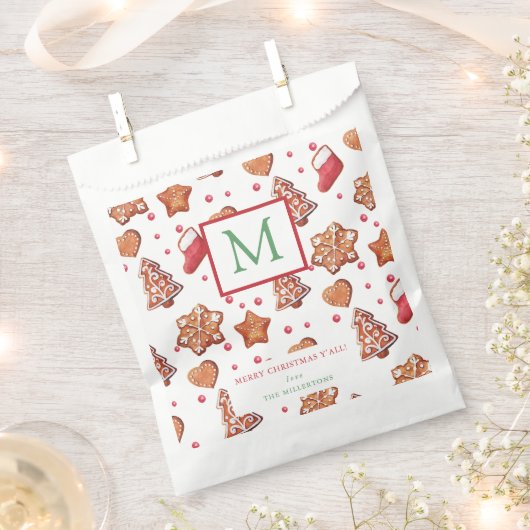 Kerstkoekjes Prettig Kerstmis Monogram Bedankzakje (Geknipt)