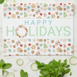Kerstkoekjes Prettige feestdagen Theedoek