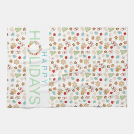 Kerstkoekjes Prettige feestdagen Theedoek