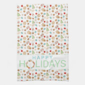 Kerstkoekjes Prettige feestdagen Theedoek (Verticaal)