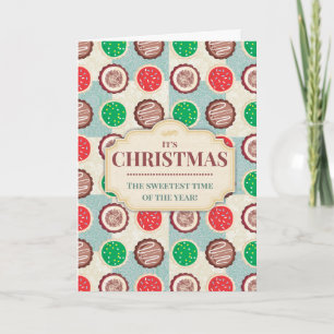 Kerstkoekjes quilt "zelfgemaakt door bakken" feestdagen kaart