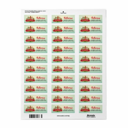 Kerstkoekjes Retouradreslabel Etiket (Full Sheet)