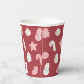 Kerstkoekjes rode papierbekertjes papieren bekers (Rechts)