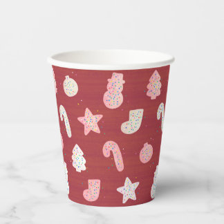 Kerstkoekjes rode papierbekertjes papieren bekers