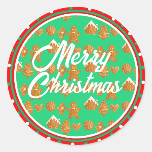 kerstkoekjes ronde sticker (Voorkant)