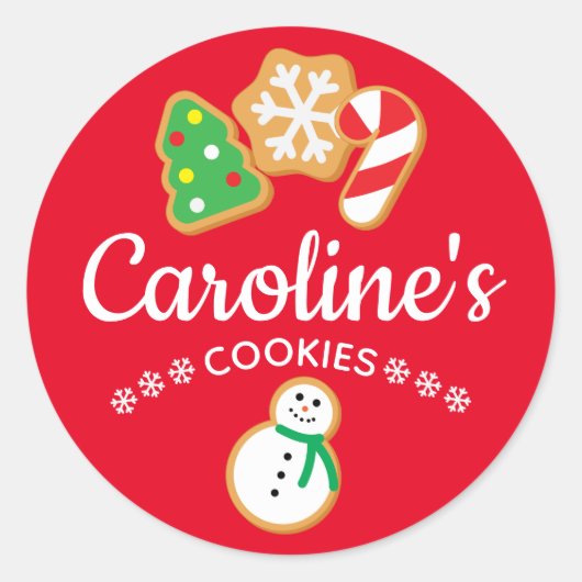 Kerstkoekjes Ronde Sticker (Voorkant)