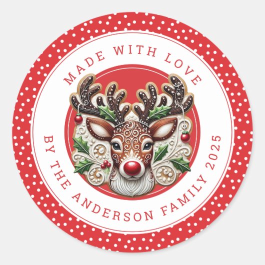 Kerstkoekjes Ronde Stickers (Voorkant)