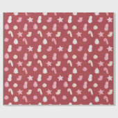 Kerstkoekjes rood cadeaupapier (Vlak)