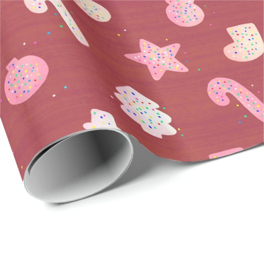 Kerstkoekjes rood cadeaupapier (Rol Hoek)