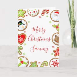 Kerstkoekjes Rood en Groen Prettig Kerstfeest Feestdagen Kaart