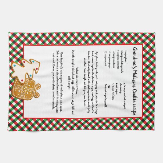 Kerstkoekjes rood groen geblazen theedoek (Horizontaal)