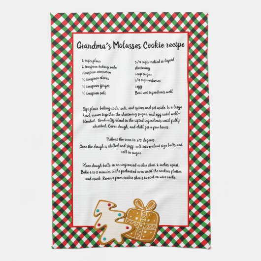 Kerstkoekjes rood groen geblazen theedoek (Verticaal)