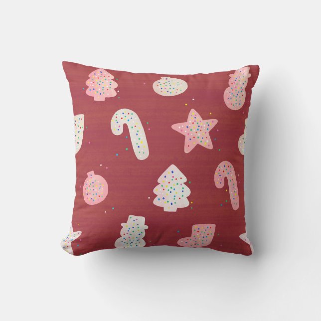 Kerstkoekjes Rood Sierkussen (Voorkant)