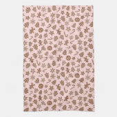 Kerstkoekjes roze patroon theedoek (Verticaal)