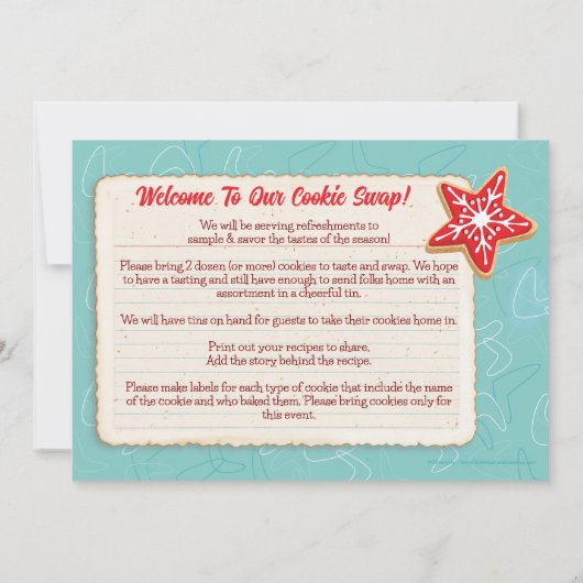 Kerstkoekjes ruilen uitnodiging 3 (Achterkant)