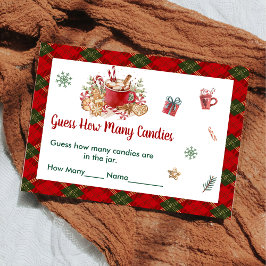 Kerstkoekjes Santa raad hoeveel Snoepjes Informatiekaartje