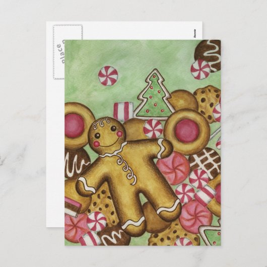 Kerstkoekjes sluiten Briefkaart (Voorkant / Achterkant)