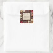 Kerstkoekjes Snoep Brownies Cupcakes Vierkante Sticker (Tas)
