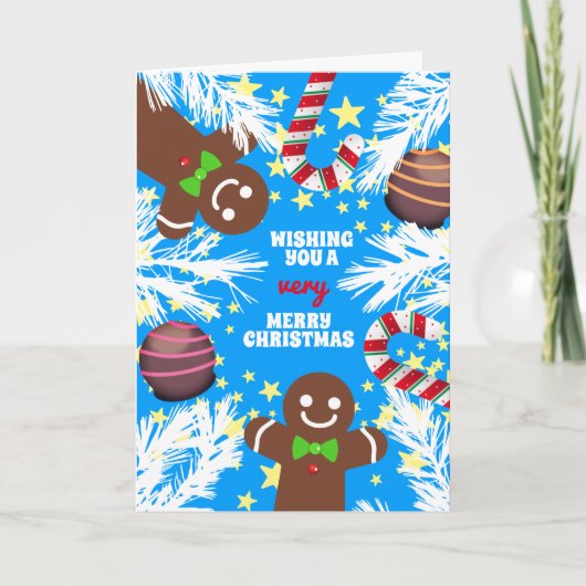 kerstkoekjes snoep chocolade bakken feestdagen kaart (Voorkant)