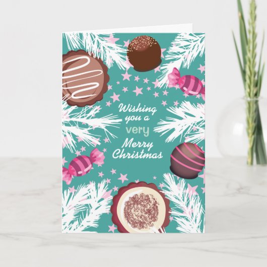 kerstkoekjes snoep chocolade bakken feestdagen kaart (Voorkant)
