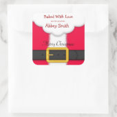 Kerstkoekjes, Snoep, en Behandelingen, Santa Stick Vierkante Sticker (Tas)