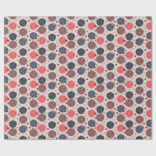 Kerstkoekjes Spinkles Bakery Ditsy Pattern Cadeaupapier (Vlak)
