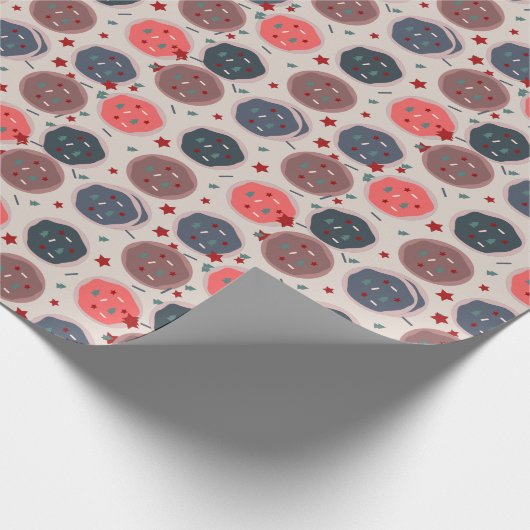 Kerstkoekjes Spinkles Bakery Ditsy Pattern Cadeaupapier (Hoek)