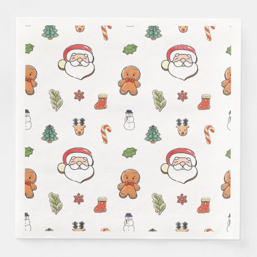 Kerstkoekjes standaard servetten (Voorkant)