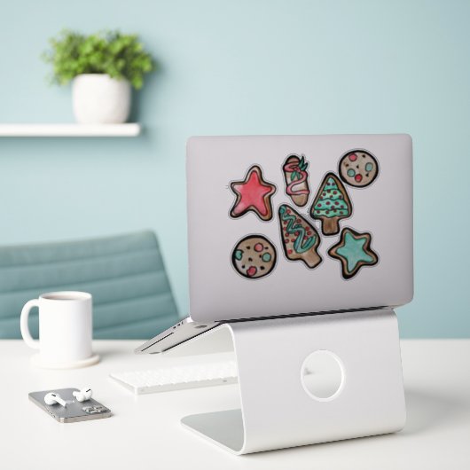 Kerstkoekjes Sticker (Laptop op bureau)