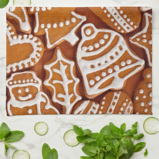 kerstkoekjes theedoek (Gevouwen)