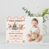Kerstkoekjes twee lieve 2e verjaardag foto kaart (Staand voorkant)