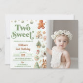 Kerstkoekjes twee lieve 2e verjaardag foto kaart (Voorkant)