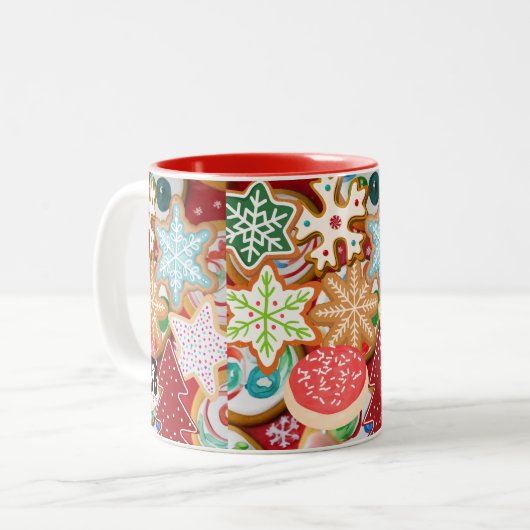 Kerstkoekjes Tweekleurige Koffiemok (Voorkant links)