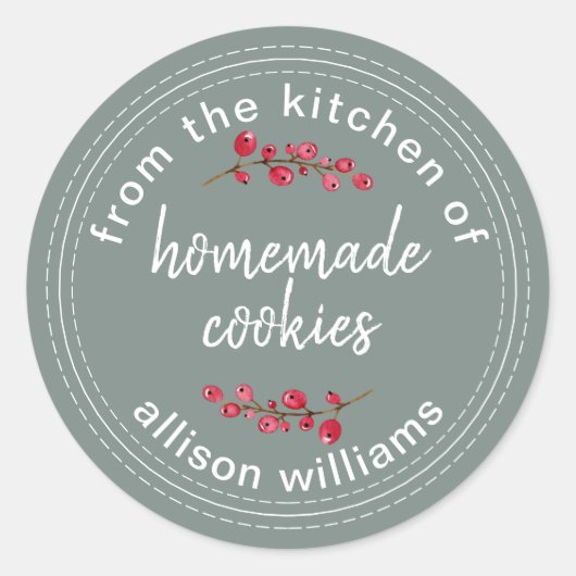 Kerstkoekjes uit de keuken van Kraft Ronde Sticker (Voorkant)