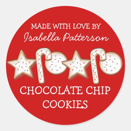 Kerstkoekjes uit de keukenroodjes ronde sticker (Voorkant)