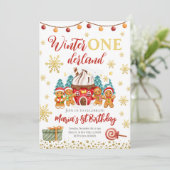 Kerstkoekjes uit het ontbijt Birthday Uitnodiging (Staand voorkant)