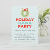 Kerstkoekjes Uitwisselingsfeest Uitnodiging (Staand voorkant)