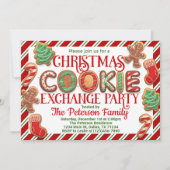 Kerstkoekjes Uitwisselingsfeest Uitnodiging (Voorkant)
