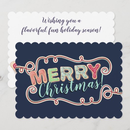 Kerstkoekjes vakantie bakken cadeaubon feestdagenkaart (Voorkant / Achterkant)