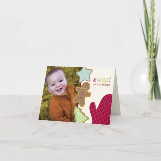 Kerstkoekjes Vakantie Fotokaart Feestdagen Kaart (Voorkant)