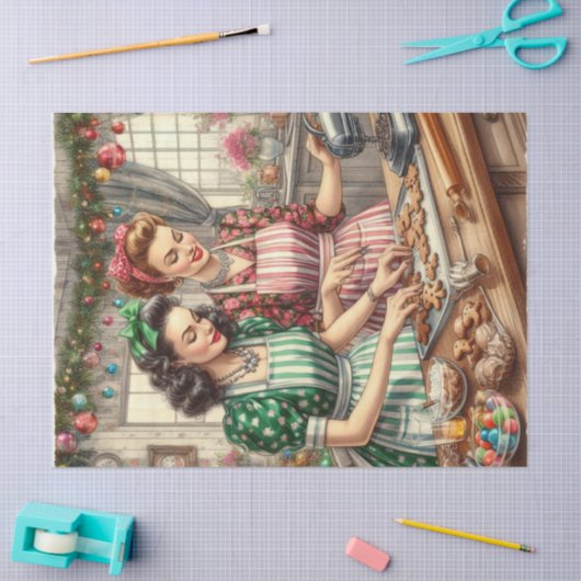 Kerstkoekjes vakantiebakken tissuepapier (Craft)