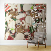 Kerstkoekjes Vakantiefoto Achtergrond Wandkleed (In Situ (horizontaal))